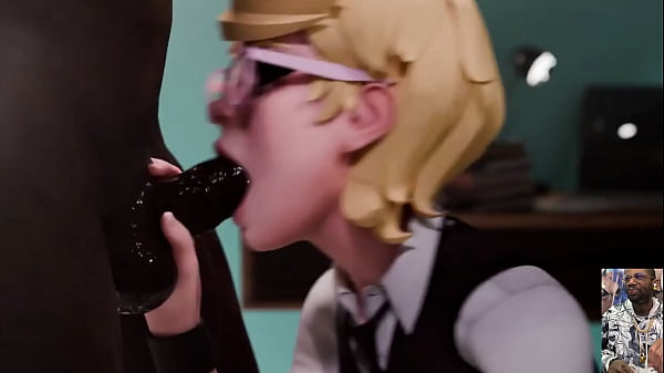 Beautiful Blonde Nerd Girl Deepthroating A Hard BBC