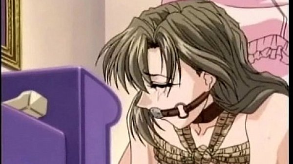Bondage anime with gagging gets vibrator in her ass and pussy