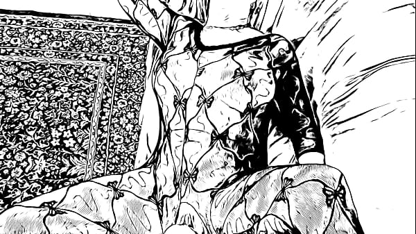 Fuck mature slut in grayscale toon huge dildo