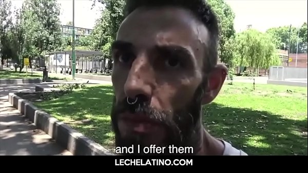 Young ripped latino boy sucks big cock in back alley to earn some cash 