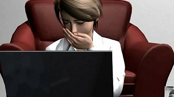 Busty 3d cartoon hottie masturbating  