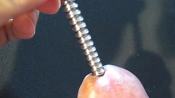 Sounding bougie masturbation  