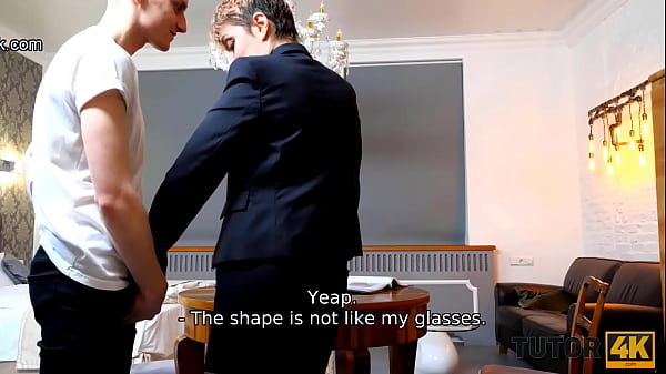 TUTOR4K. Literature teacher is satisfied thanks to stud's steely boner  