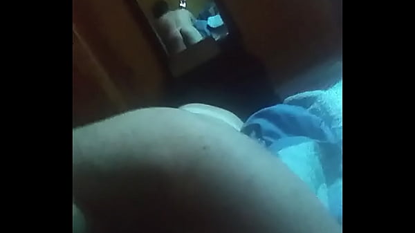 Gay playing with thong on the mirror