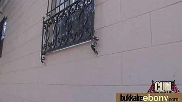 Ebony gets group cumshots 10