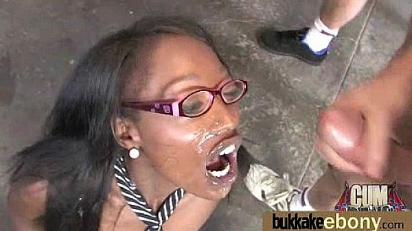 Cum loving teen enjoys huge bukkake! 27