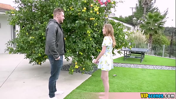 Petite teen shocked by the size of her new BFs cock