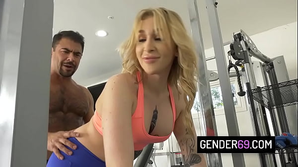 Hot tranny milf  gets fuck while doing exercise