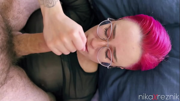 Short hair chick gets railed in mouth hard