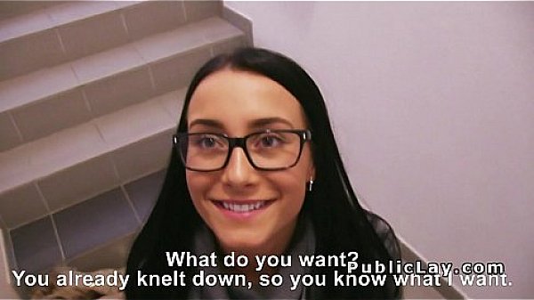 Euro amateur sucks huge cock in public