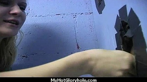 Ebony teen cleaning all the cocks at gloryhole 3