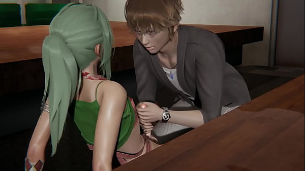 shemale ladyboy with green hair gets anal