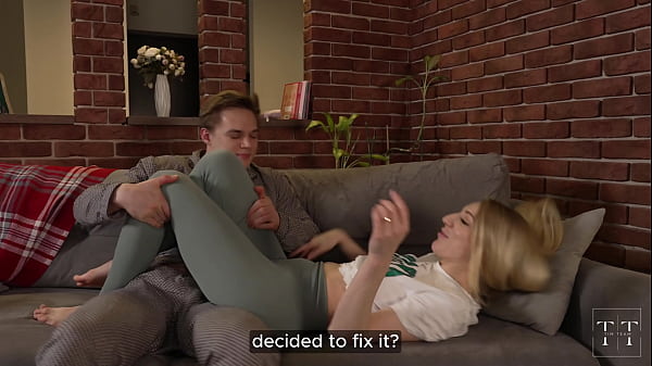 This blonde asked to take the initiative, so I fucked her hard on the couch