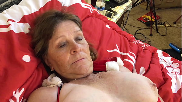 Mrs Claus Christmas cosplay enjoys toy and fingering cums  