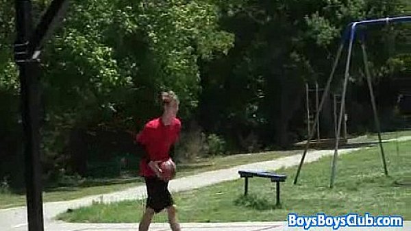 Huge black stud breeding white gay muscular guy 29