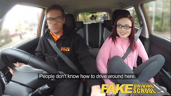 Fake Driving School - wild ride with American college student who lets her teacher cum inside her tight teen pussy  