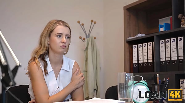 LOAN4K. Blonde is riding a huge dick in the office. Hot sex with Andrea