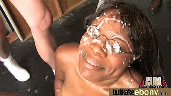 Ebony girl gang banged and covered in cum 16