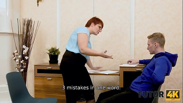 TUTOR4K. Algebra lesson culminates for mature tutor with unplanned sex