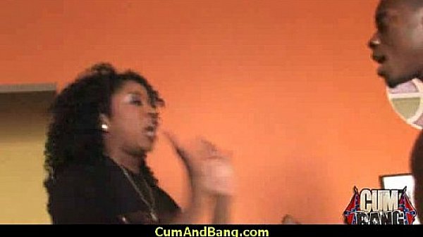 Ebony chick hard fuck in interracial group 28