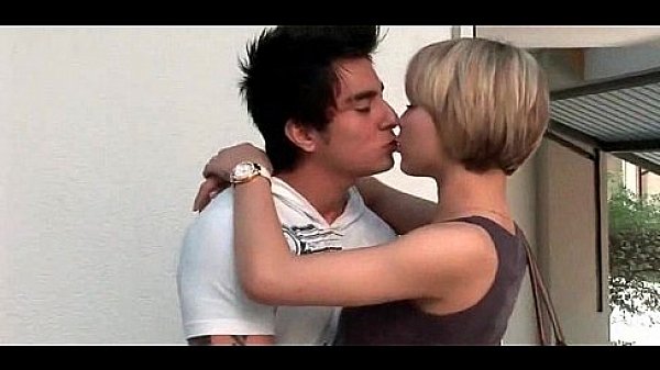 Cute little blonde tranny sucking stiff cock