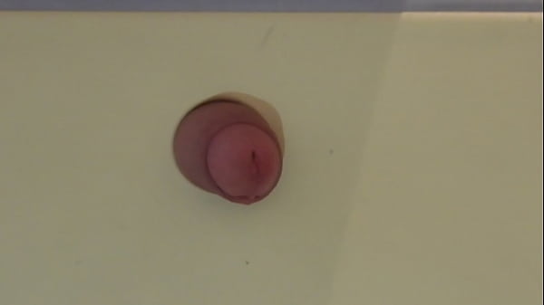 Man inserts his cock into the chair's hole and cums