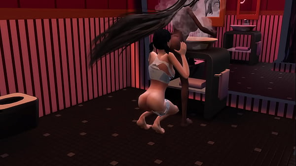 beautiful lovely hot girl barefoot in videogame with hot feet