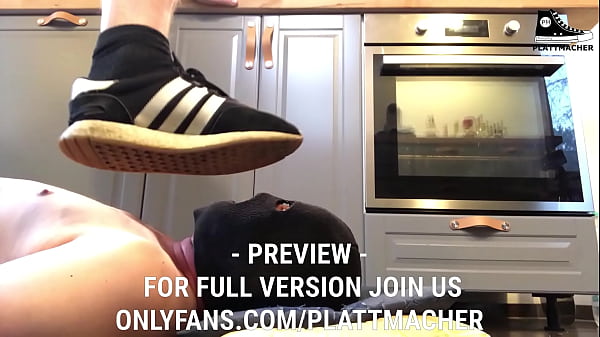 hard trampling in Adidas sneakers 
