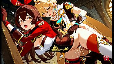 Genshin Impact Hentai - OC Amber x Aether Photo Compilation 