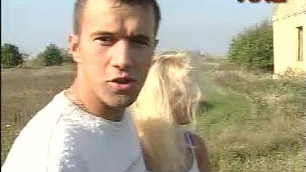 Fucking outdoors with a blonde bitch.