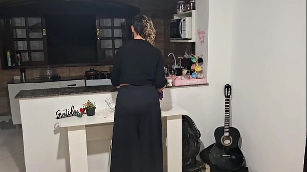 The stepson asks his stepmother for help so he can cum.