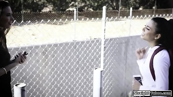 Couple takes a teen coed and make her have a 3some.The guy facefucks her and bangs her rough as the petite latina babe licks the milfs pussy  