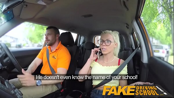 Fake Driving Big tits blonde gets fucked and cum splattered glasses