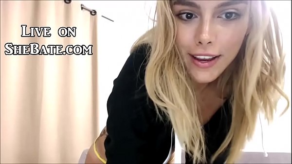 Blonde Shemale masturbates in tiny panties