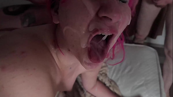 extreme DP Bukakke orgy with Vicky Golden