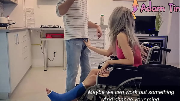Slut with broken ankle in a wheelchair asked for my help, gave her a facial instead
