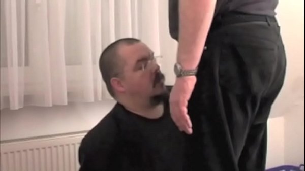 Blowjob and cum facial, fully clothed and handcuffed