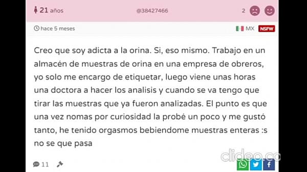 Putita cuenta como le empezaron a gustar a los meados por trabajar en un banco de muestras de orina