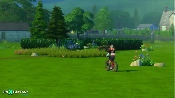 Hot fantasy on a bike ride animation