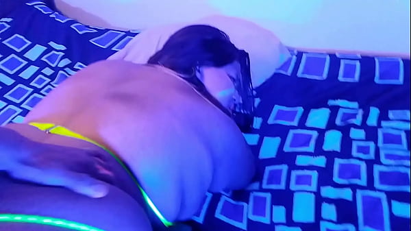 With her big ass, BBW fucks in an amateur video with her hot husband while she moans and screams for him to put it harder in her Latina pussy, thinking about anal sex, she gets wet and asks him to serious her dark ass in POV and spank her hard