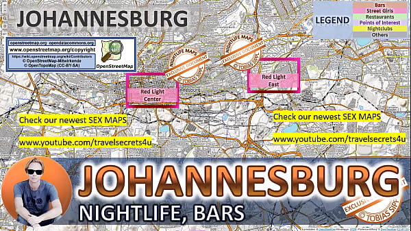 Street Map of Johannesburg, South Africa, with Indication where to find Streetworkers, Freelancers and Brothels. Also we show you the Bar, Nightlife and Red Light District in the City. Threesome  