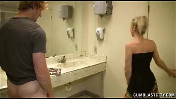 Blonde Gets A Cumblast In The Bathroom