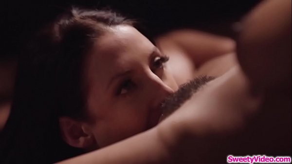 Busty lesbian babe eating her ebony workmates pussy