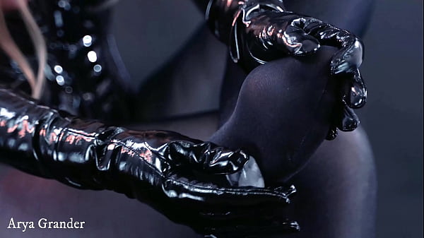 nylon tease with natural breasts