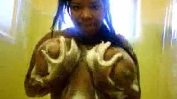 Thick Black Chick Showers Big Tits for Flashback Friday  