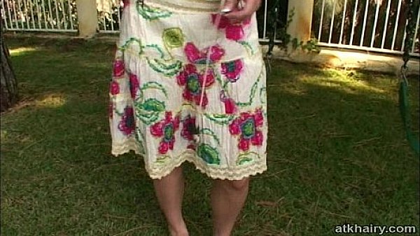 Hot hairy hippy outdoors masturbation