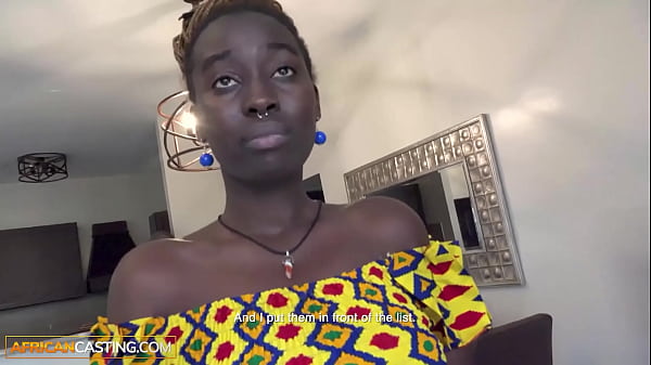 Black babe with big tits sucks off producer then rides him hard reverse cowgirl!