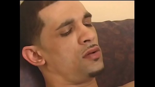 Black gay riding big cock on the sofa  
