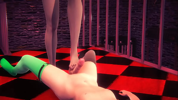 Demon Slayer Yaoi  - Nezuko Femboy Footjob and penetrated 