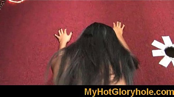 Gloryhole Initiations Black babe sucking white cock 6